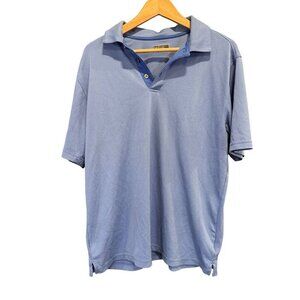 Bollé Blue Polo 100% Polyester Golf Tennis Short Sleeve Shirt Mens Large